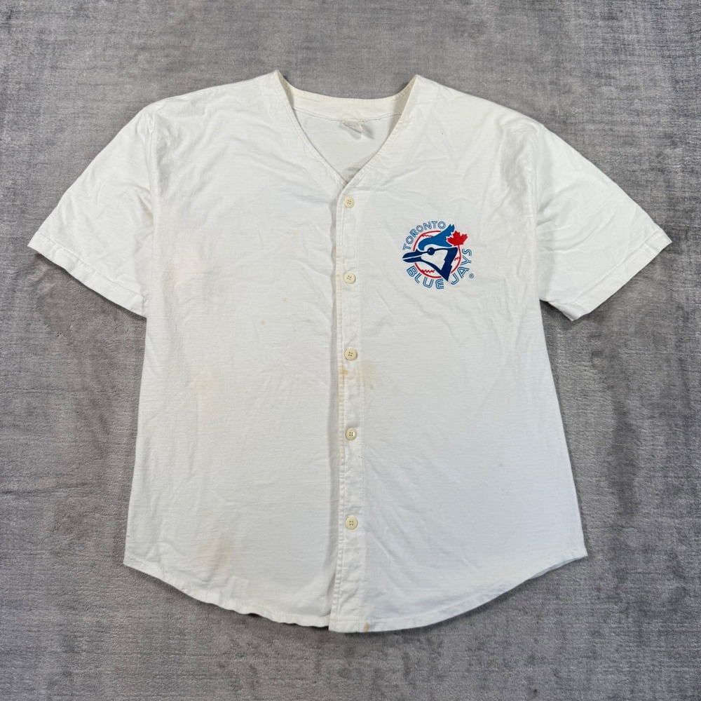 Toronto Blue Jays Jersey Mens Medium White Vintage 1993 MLB Baseball Shirt Sport